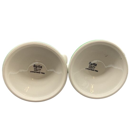 Spode Christmas Tree Candle Holders Pair Ceramic England 2.5"H x 3.5"W S3324C - Picture 6 of 7